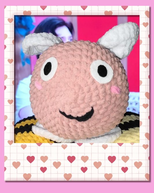 🐝💗Jumbo Crochet Pink Bee Plushie 💗🐝